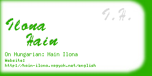 ilona hain business card